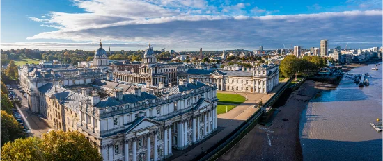 Greenwich in battello - panoramic-aerial-view-greenwich-old-naval-academy-by-river-thames-old-royal-naval-college-building (1)